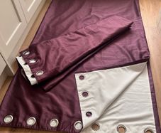 Purple taffeta eyelet curtains