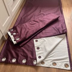 Purple taffeta eyelet curtains