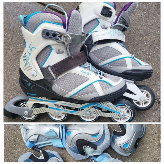 rollerblades and ice skates