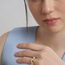Newbridge Silverware Gold Plated Bird with Pink Flowers Ring Image 5