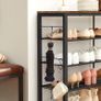 _shoe rack, for 14 pairs of shoes, for slippers, high heels, boots, in the entrance area, living room, bedroom, industrial style, vintage brown-black Image 3