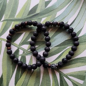 Volcanic Stone Stretch Beaded Bracelets set for Men or Women Jewelry Gift