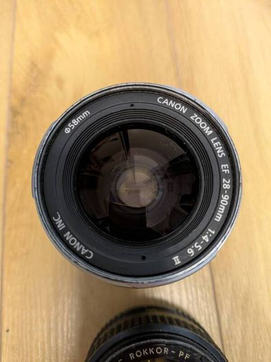 Canon EF 28-90mm Zoom + Minolta Rokkor 50mm  Vintage Lens Bundle