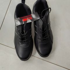 Black Leather Men's Safety Shoes Size 11