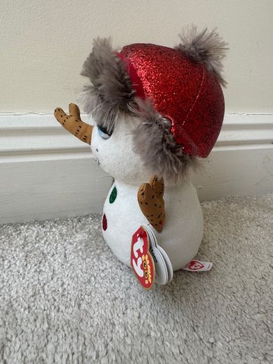 Ty Beanie Boo Buttons the Snowman approx. 6" Plush Dirty Please see photos