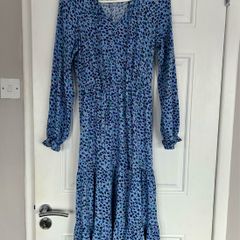 M&S blue dress long sleeve size 8