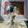 Glass Globe with Silver Effect on Metal Stand Image 4