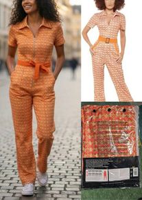 70s style orange jumpsuit - size 18