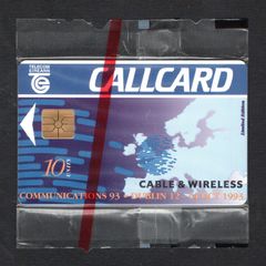 1993 Ireland 10 unit Communications '93 fair, sponsored by Cable & Wireless (Gemplus GEM1) Call Card Mint in Packaging