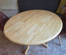 Round Wood Dining Table & 2 chairs