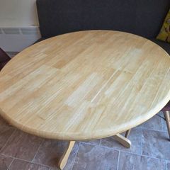 Round Wood Dining Table & 2 chairs