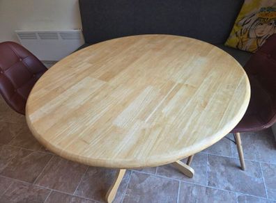 Round Wood Dining Table & 2 chairs