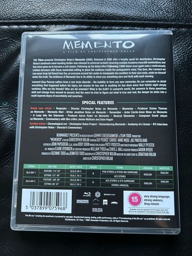 Memento Blu Ray (101 Films)