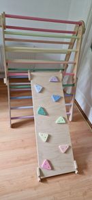 Climbing frame and slide