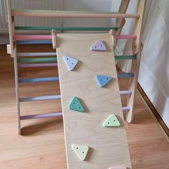 Climbing frame and slide