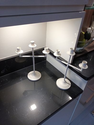 2 matching candle holders