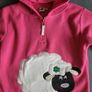 Girl's Pink Ireland Half Zip Fleece - sheep, size: 7-8y Image 2