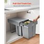 Trash Can for Kitchen Cabinets, 20+10+10L Double Under Sink Garbage Waste Recycling Bin, Under Mount Waste Container Image 2