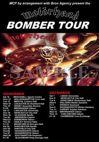 Motorhead concert poster Bomber Tour 1979 A3 Size Replica