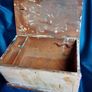 Can post Small antique trunk, carpenters toolbox Image 6