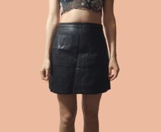 New Look black faux leather skirt, size 10