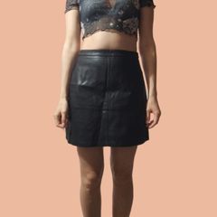 New Look black faux leather skirt, size 10