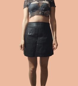 New Look black faux leather skirt, size 10