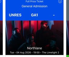 2x northland tickets limelight Belfast
