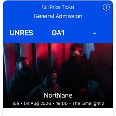 2x northland tickets limelight Belfast