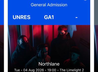 2x northland tickets limelight Belfast