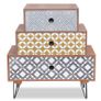 Nightstand with 3 Drawers Brown Image 3