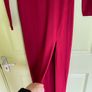 ASOS dark red high slit long dress Image 2