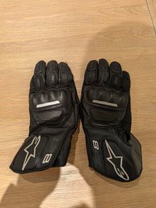 Alpinestars Leather Gloves - SP-8 v2 Gloves Black & Dark Grey