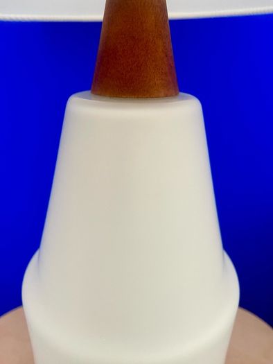 Dutch Mid Century glass & teak lamp 1960s