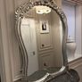 Console Table with Matching Mirror Silver Finish Marble Top Image 3