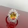 Silver Rainbow Genesis Quartz & Zircon "Sunburst" Ring Image 3