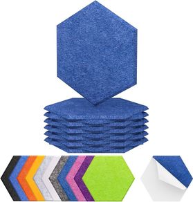 NEW SALE | 12 Pack Hexagon Acoustic Panels Self-adhesive, 30x26x0,9cm High Density Sound Proof Panels
