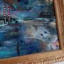 Original Irish art Poolbeg Chimneys Framed in Gold frame Image 4