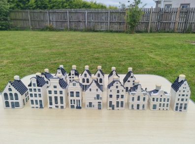 Collection of 16 porcelain miniature houses KLM