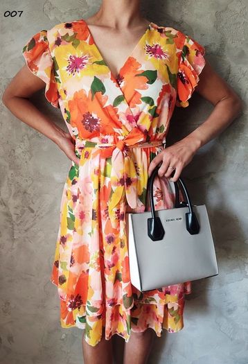 Floral orange dress