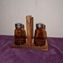 Vintage Amber glass salt and pepper shaker Image 5