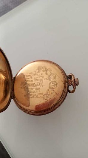 Vintage Temeraire Geneve Remontoir Ancre Ligne Droite 15 Rubis Pocket Watch