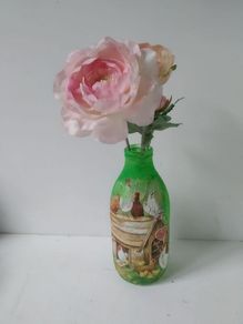 Handmade Decoupage Bottle Vase