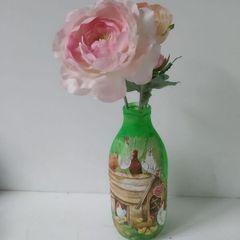 Handmade Decoupage Bottle Vase