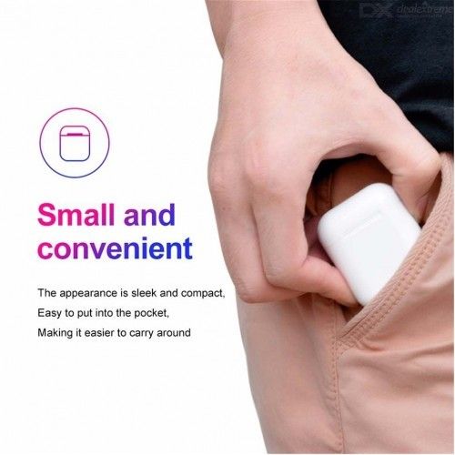 08445 i12 TWS Pink Universal Bluetooth Earbuds With Charging Dock