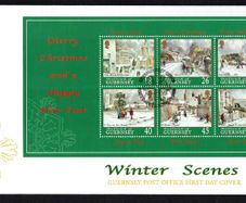 2000 Guernsey Christmas Guernsey Churches Commemorative Stamps Miniature Sheet Official First Day Cover (FDC)