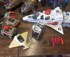Vintage 1986 Coleco StarCom Fleet Lot, Starhawk, Shadow Raider and 5 Ground Units
