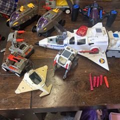 Vintage 1986 Coleco StarCom Fleet Lot, Starhawk, Shadow Raider and 5 Ground Units