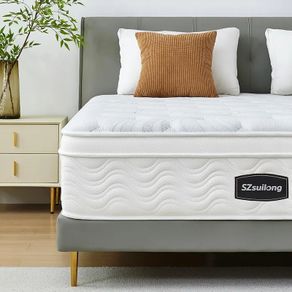 Double Mattress 4FT6 with Comfortable Memory Foam, Pocket Sprungs Hybird Mattress with Motion Isolation, Orthopaedic Mattresses Medium Firm, 10.2 Inch Deep, 135 x 190 x 26 cm