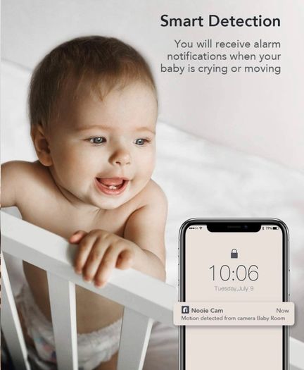 Baby Monitor Pet WiFi Camera 1080P with Night Vision Motion & Sound Detection 2.4Ghz Remote Control Camera for Indoor Baby Nanny and Pet Monitor, Compatible with Alexa (FREE POSTAGE)